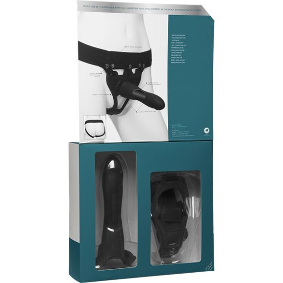 Черный полый страпон с креплением Body Extensions BE Strong - 19,05 см. Черный полый страпон с креплением Body Extensions BE Strong - 19,05 см.