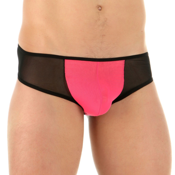 Черные трусы-бразилиана с розовой вставкой Черные трусы-бразилиана с розовой вставкой