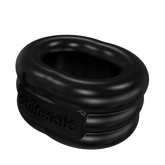 Чёрное эрекционное виброкольцо Stretch Чёрное эрекционное виброкольцо Stretch