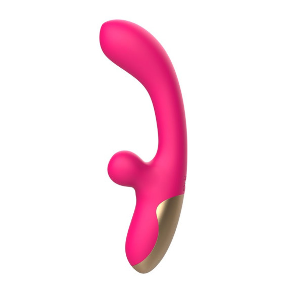 Розовый изогнутый вибратор-кролик - 21,2 см. Розовый изогнутый вибратор-кролик - 21,2 см.