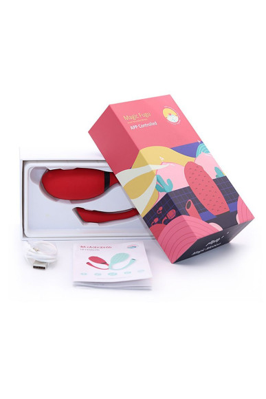 Красное виброяйцо в форме рыбки MAGIC FUGU Красное виброяйцо в форме рыбки MAGIC FUGU