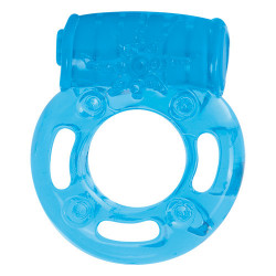 Голубое эрекционное виброкольцо VIBRATING COCK RING WHATSUP!