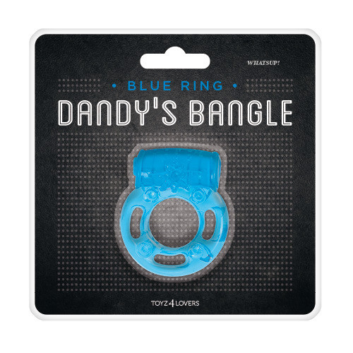 Голубое эрекционное виброкольцо VIBRATING COCK RING WHATSUP!