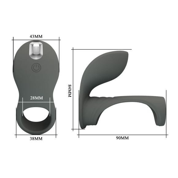 Серая насадка для пениса с вибростимуляцией Серая насадка для пениса с вибростимуляцией