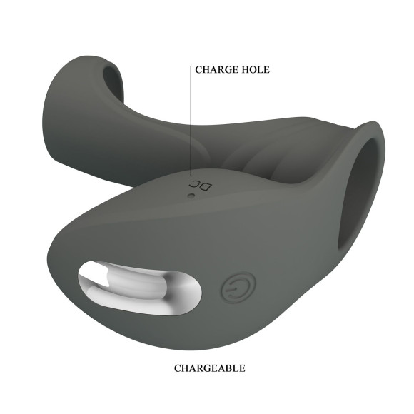 Серая насадка для пениса с вибростимуляцией Серая насадка для пениса с вибростимуляцией