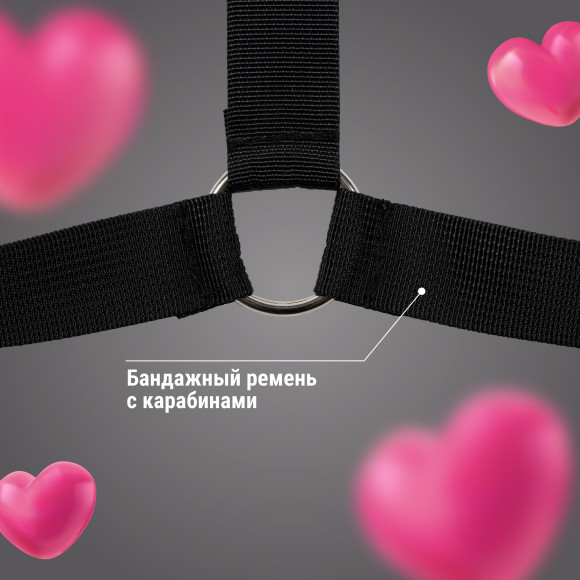 Черный комплект строп для фиксации на кровати Черный комплект строп для фиксации на кровати