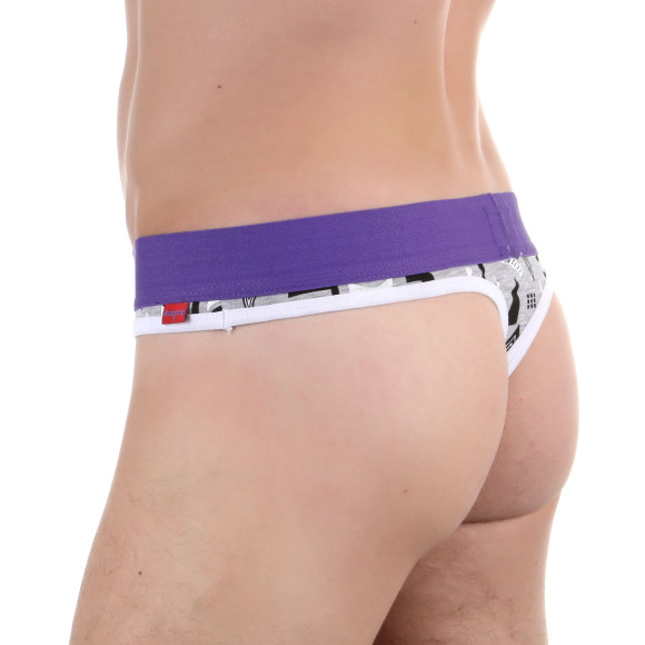 Сексуальные серые трусы-тонги с принтом в виде букв Сексуальные серые трусы-тонги с принтом в виде букв