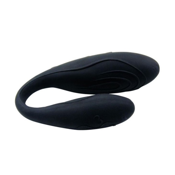 Чёрный вибромассажер для пар Indulgence Plus с ДУ Чёрный вибромассажер для пар Indulgence Plus с ДУ