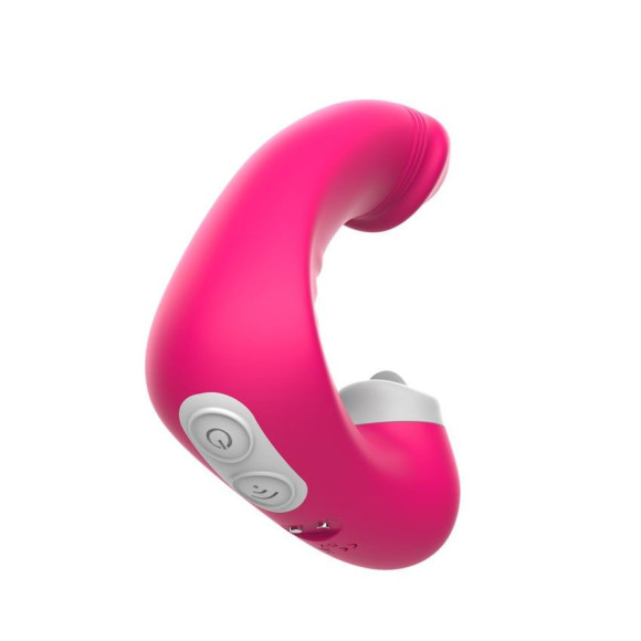 Розовый вибромассажёр с клиторальной стимуляцией Розовый вибромассажёр с клиторальной стимуляцией