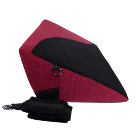 Малиново-черная подушка для любви HANNA с фиксаторами