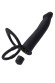 Черная насадка на пенис для двойного проникновения - 19 см. Черная насадка на пенис для двойного проникновения - 19 см.
