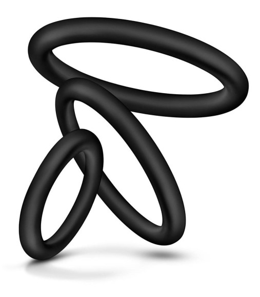 Набор из 3 черных эрекционных колец Cock Ring Set Набор из 3 черных эрекционных колец Cock Ring Set