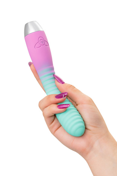 Мятно-розовый вибратор с изогнутой головкой Azalia - 20,5 см. Мятно-розовый вибратор с изогнутой головкой Azalia - 20,5 см.